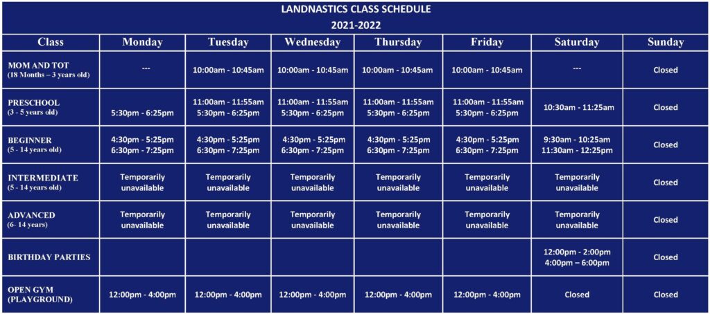 LANDNASTICS-CLASS-SCHEDULE